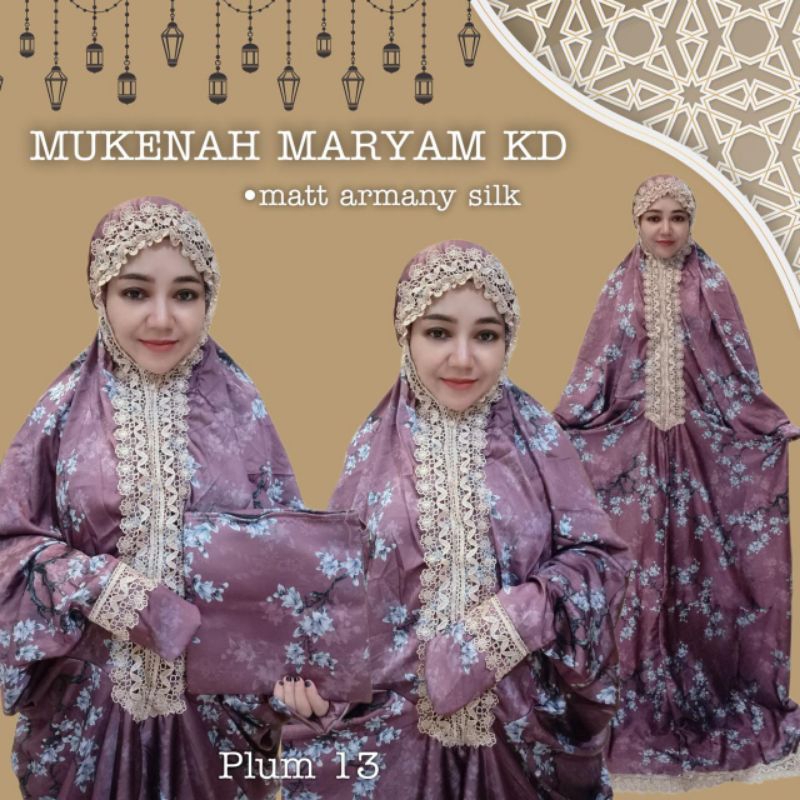 (Real Pict) Mukena Maryam KD terusan Matt Armani Silk Premium Jumbo Size
