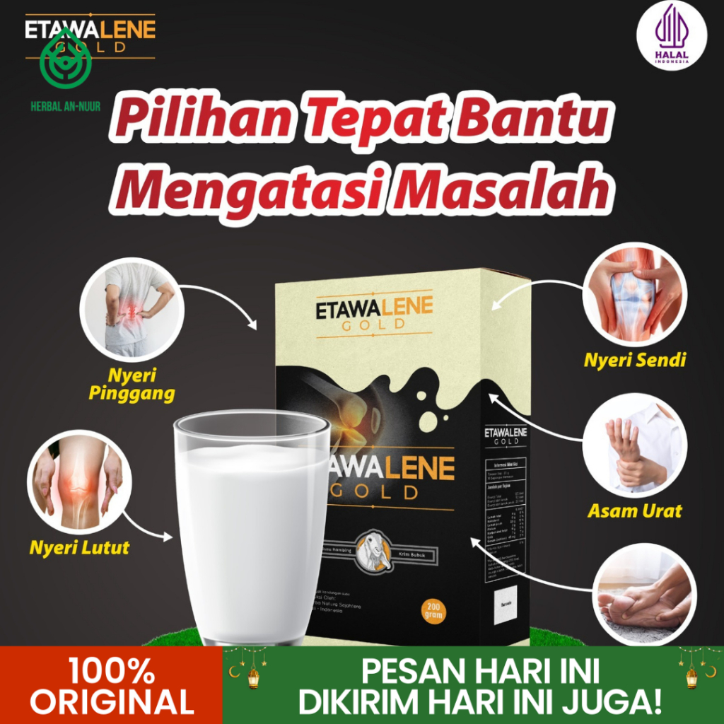 

Susu Etawalene Gold - Susu Kambing Etawa Mengatasi Nyeri Sendi, Asam Urat, Rematik , Kesehatan Sendi