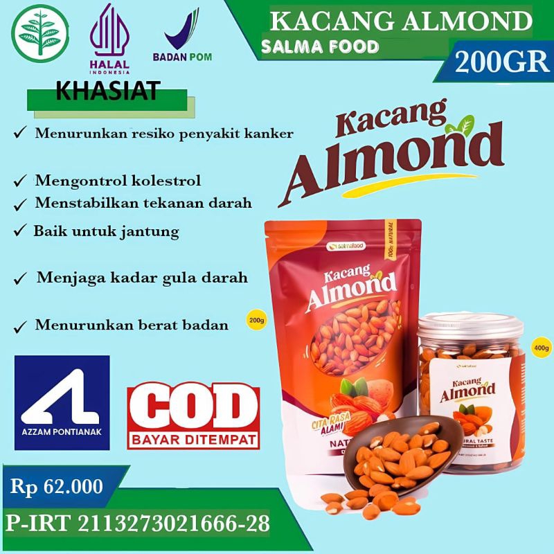 

Kacang Almond panggang renyah