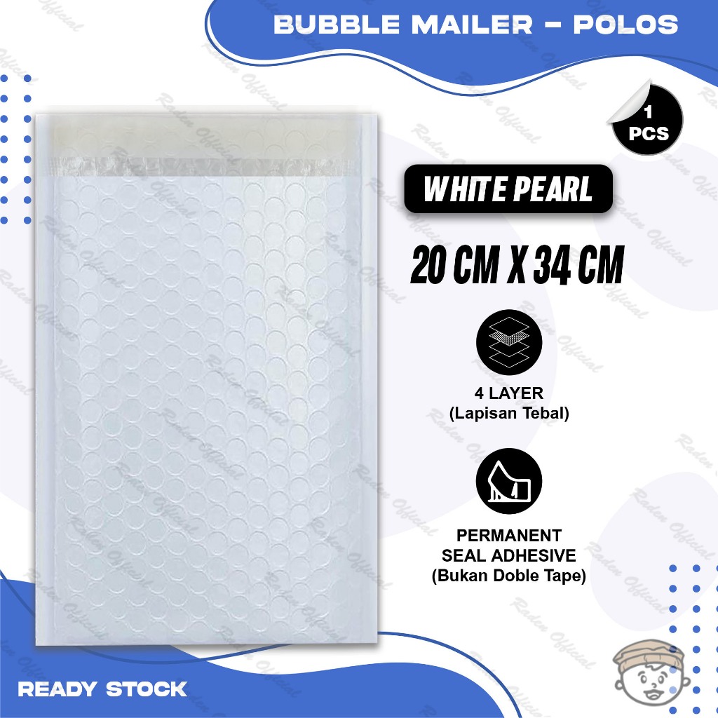 

Plastik Packing BUBBLE MAILER Kantong Polybubble Amplop Bubble Envelope Polymailer Olshop Polos Ukuran 20X34