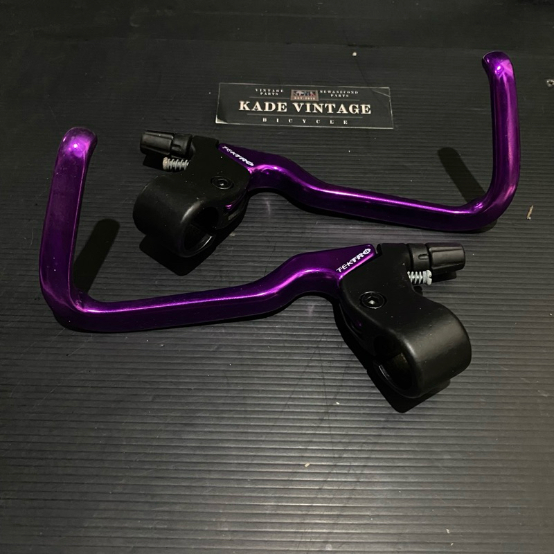 Handle Brake lever Tektro Bar End purple tanduk vintage part