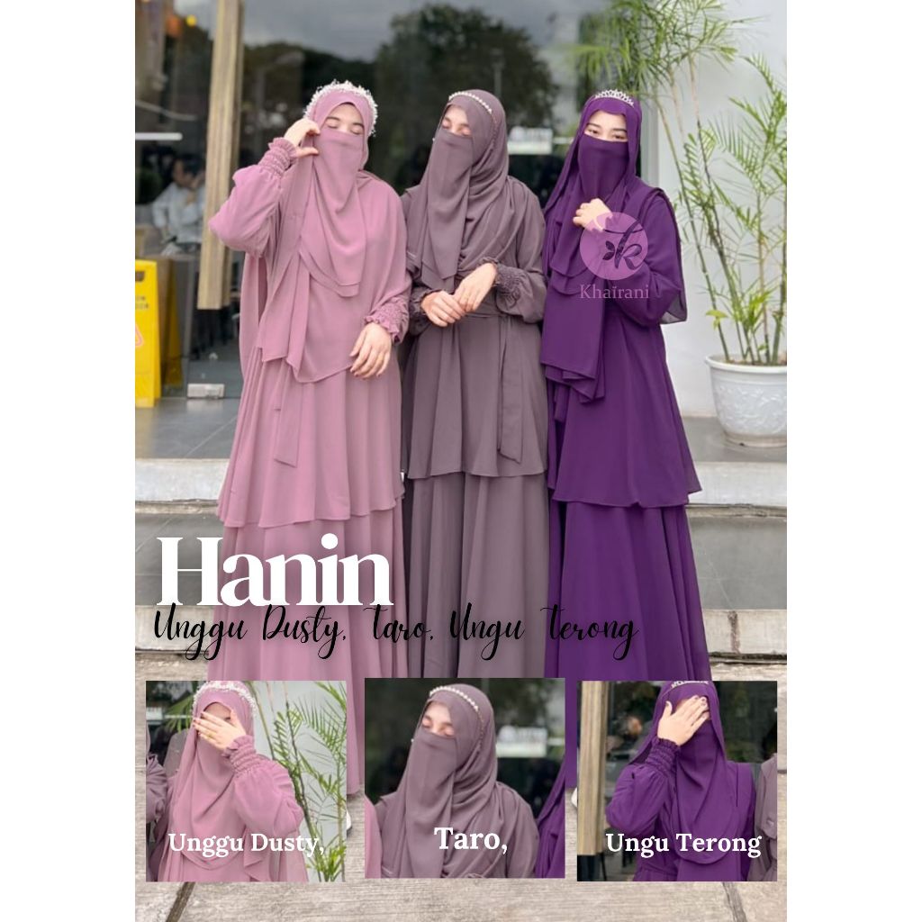 Hanin Dress Set Pashmina Cantik Dan Elegant By Khairani Syar'i X Hasanain.ID