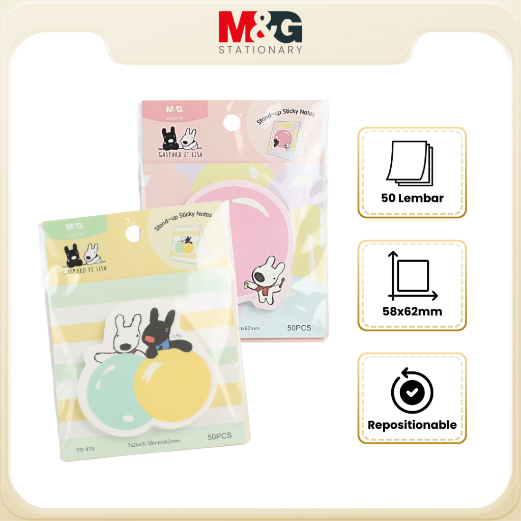 

M&G Gaspard et Lisa Standing Sticky Note 50 Sheets