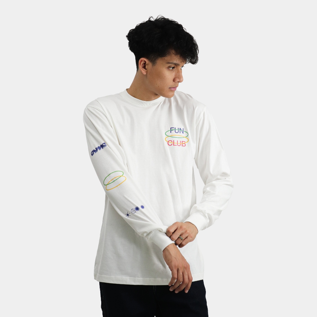 Cosmic T-Shirt Kaos Pria DAMPIER LS WHITE Lengan Panjang