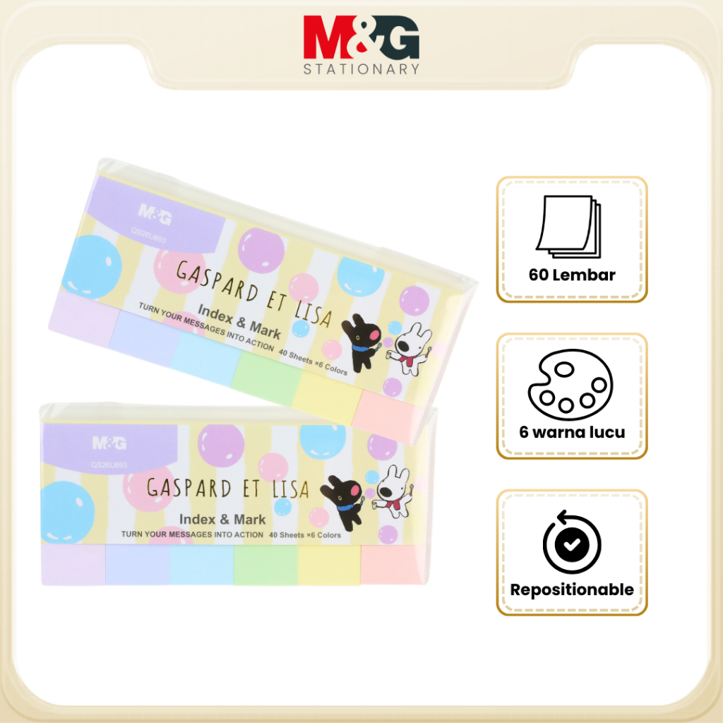 

M&G Gaspard et Lisa Sticky Flags 40 Sheets with 6 Pastel Colors