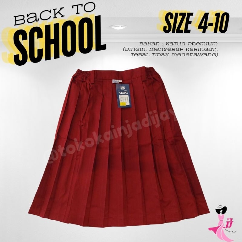 Rok merah sd / seragam sekolah sd / rok seragam sd / seragam merah sd / rok sd / rok plisket sd / se