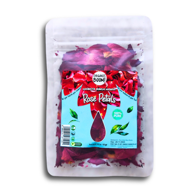 

Organic Boom! - Rose Petals Flower 10g Mahkota Bunga Mawar Kering