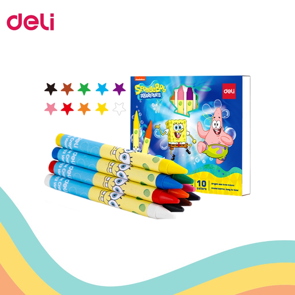 

WAX CRAYON DELI 10 WARNA C-219-10 SPONGEBOB (1 PCS)