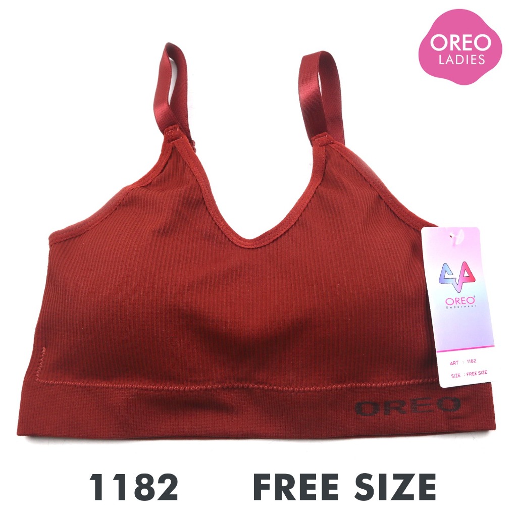 Oreo Sport Bra Tanpa Kawat Miniset Busa Bahan Rajut 1182
