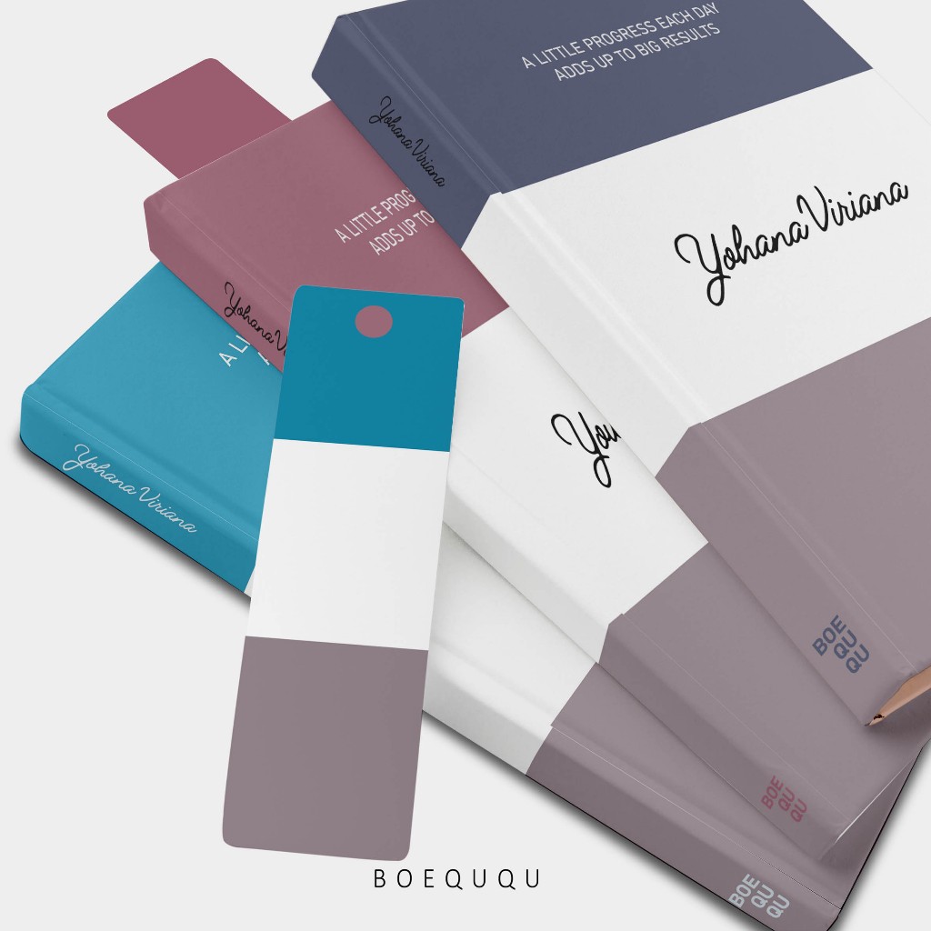 

[Triline Series] Boeququ Notebook Hardcover A5 A6 Custom/ Buku Diary Aesthetic/ Journal Book Custom