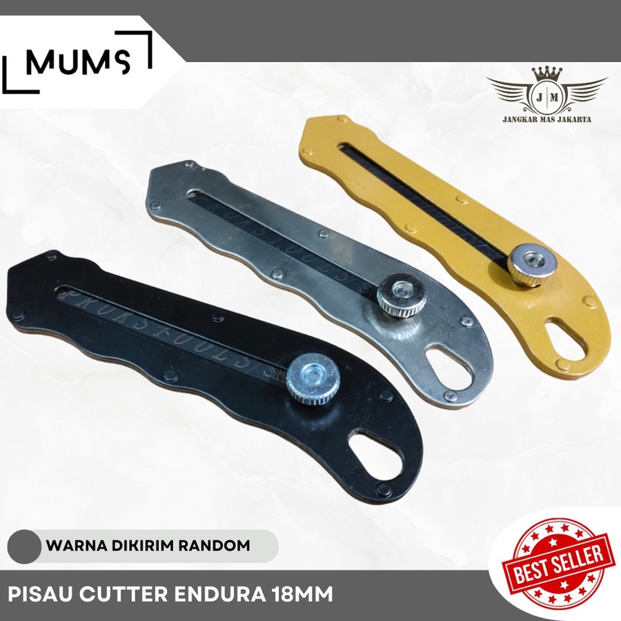 

Pisau Cutter Endura Multifungsi 18mm + Isi Pisau Kater Potong Multi Fungsi Serbaguna Knife Cuter Acrylic Gagang Besi Baja SK-5 Pisau Pemotong Kertas Tali SK5 Tajam Anti Karat JKM