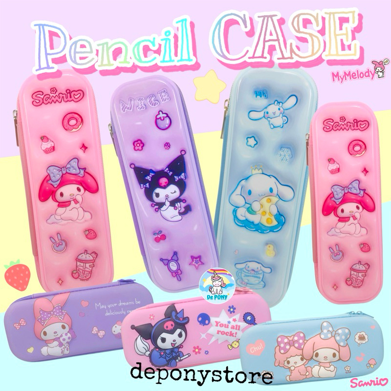 

Pencil case tempat pensil sanrioo melody kuromi cinamoroll pompompurin hard case premium