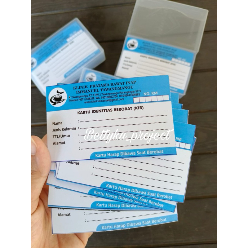 

KARTU BEROBAT - KARTU NAMA - KARTU BEROBAT KLINIK BIDAN DOKTER (minimal 100 pcs)