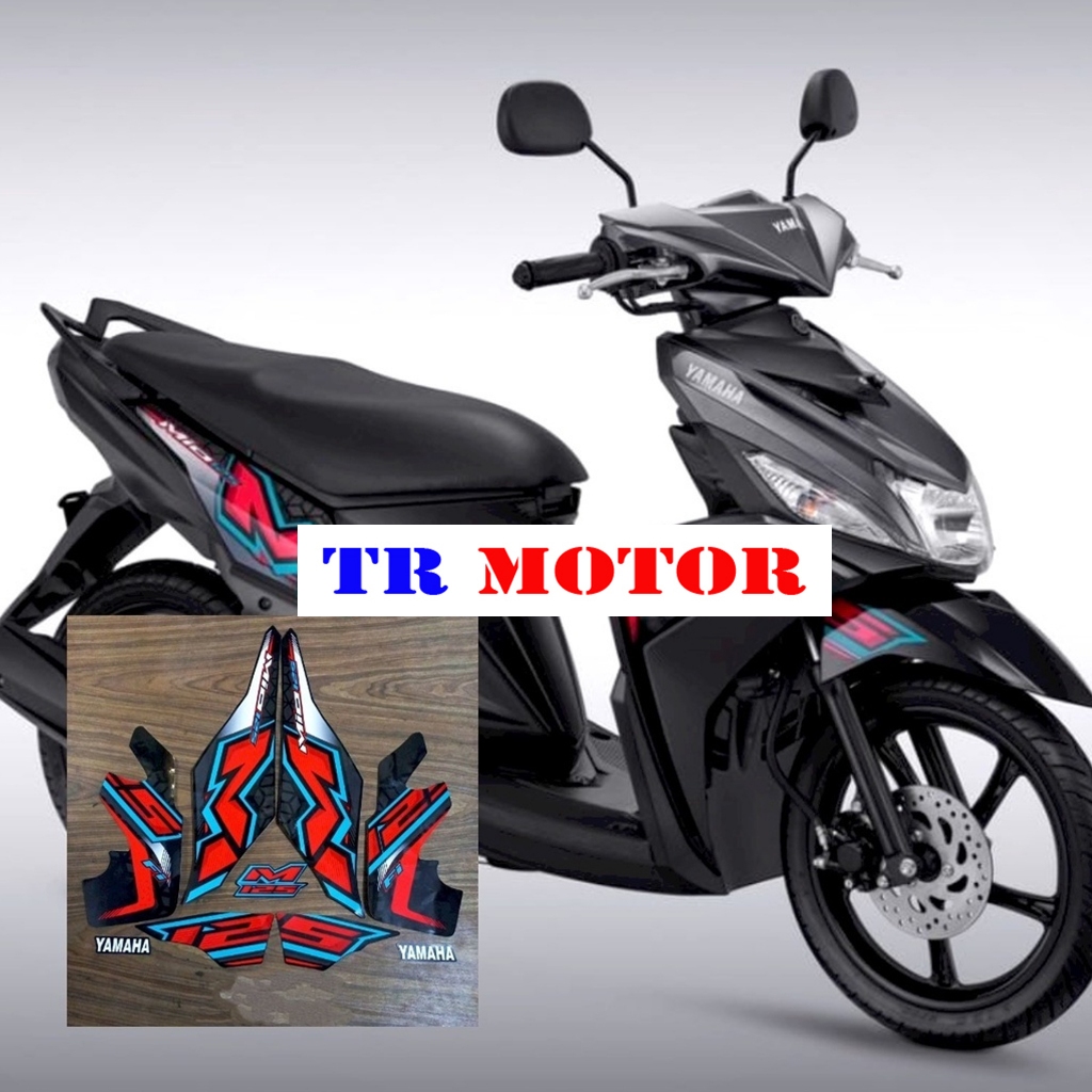 Striping Stiker Polet Motor Yamaha Mio m3 125 Mio125 2022 2023 Hitam Full List Stiker Motor Standar