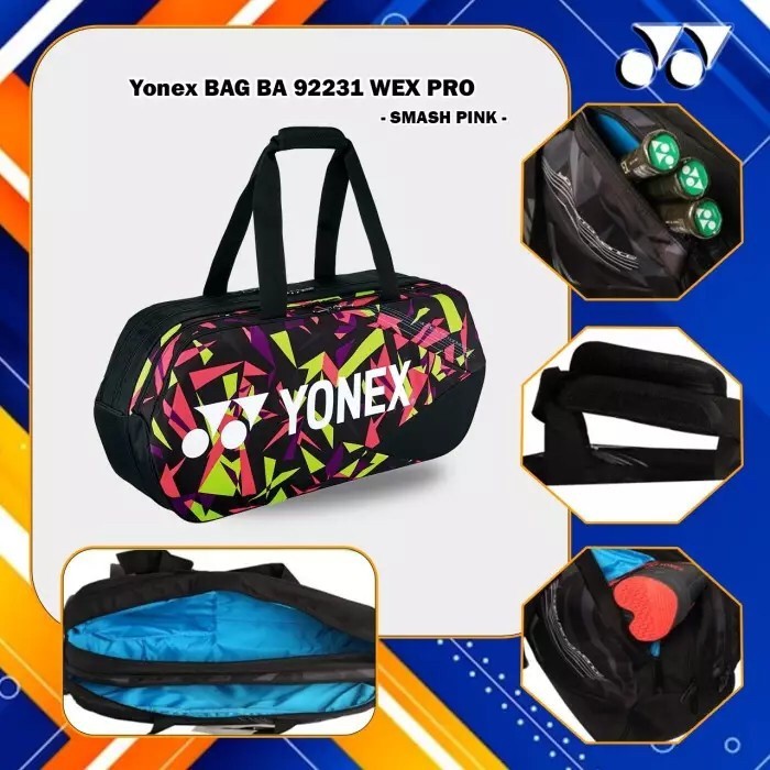 NEW Tas Badminton Yonex PRO TOURNAMENT BAG BA 92231 BA92231 WEX Smoke Pink Original