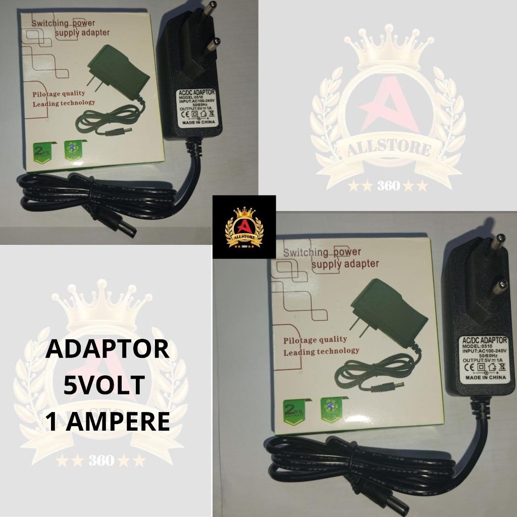 ADAPTOR 5VOLT 1 AMPERE / ADAPTOR UNTUK POWER TAMBAHAN USB HUB 5 VOLT - 1 AMPERE 5V-1A