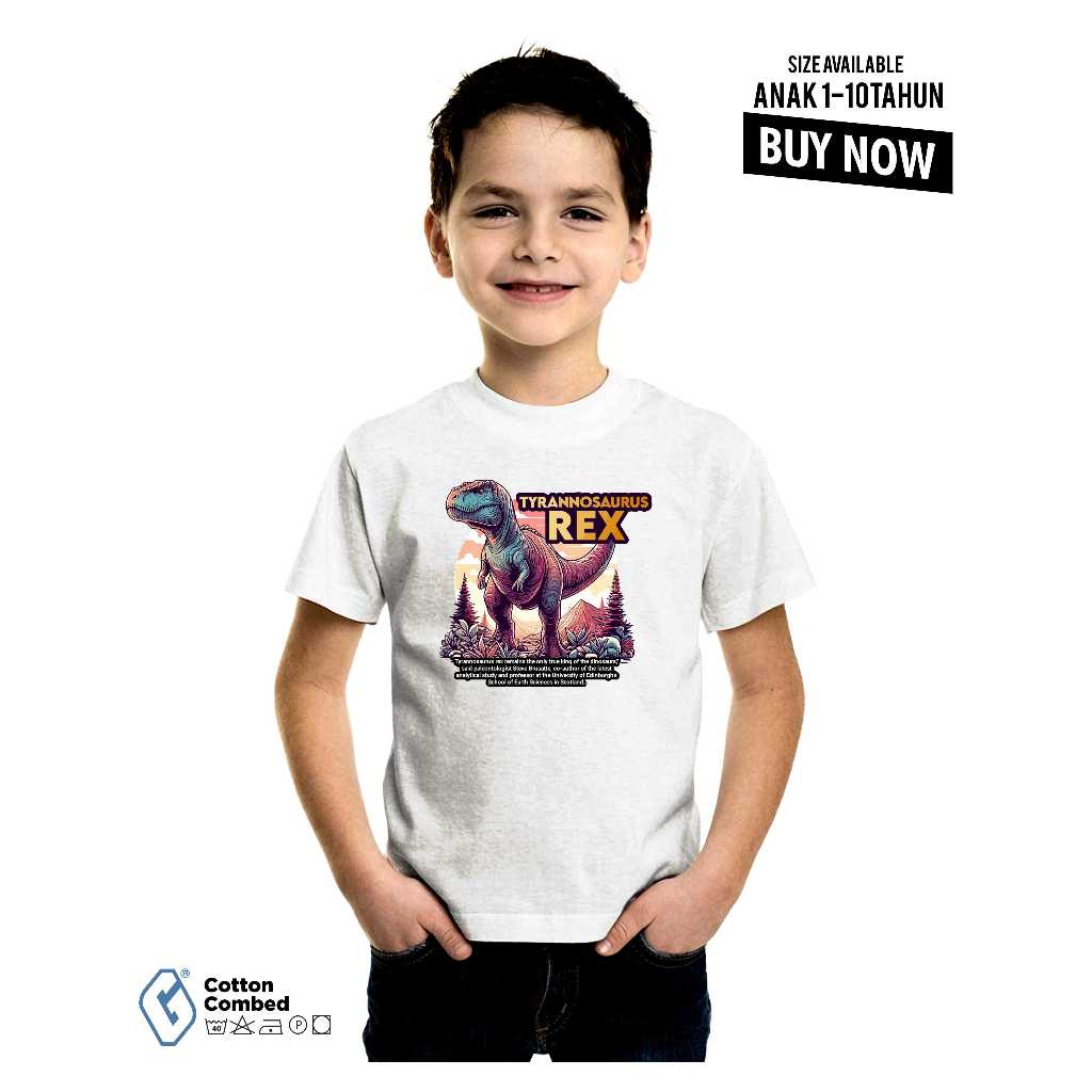 kaos anak tyrannosaurus rex / baju anak tyrannosaurus rex