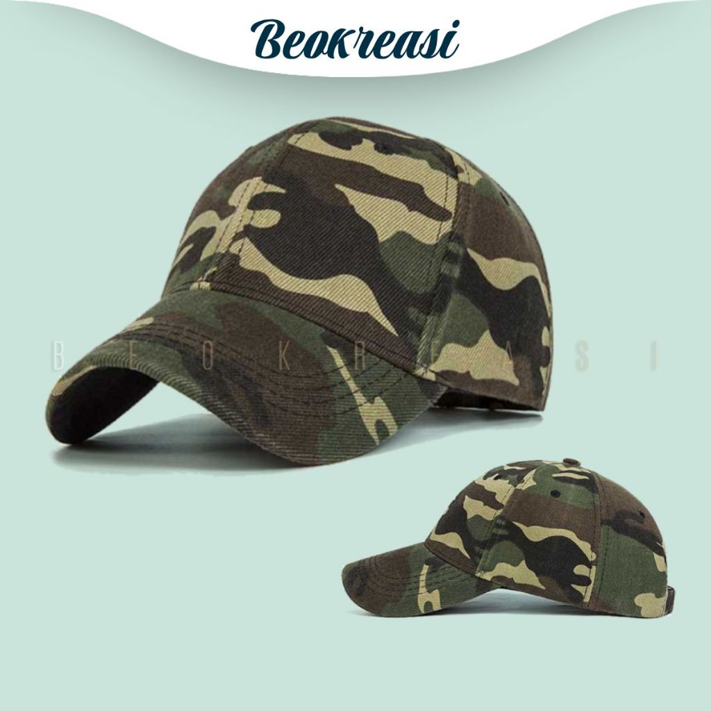 Topi Tactical CAMO Army Baseball Import Original Pria Wanita Loreng Berburu Cakop Besi Fashion