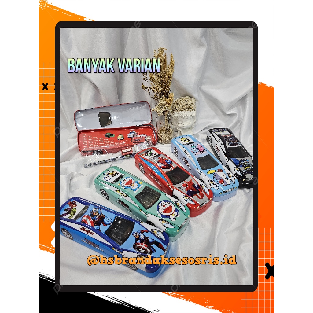 

4IN1 KOTAK PENSIL KALENG 2 SUSUN / TEMPAT PENCIL MOBIL KARAKTER ANAK COWOK / KOTAK PENSIL SUPERHERO / CARS PENCIL CASE / LPY76199