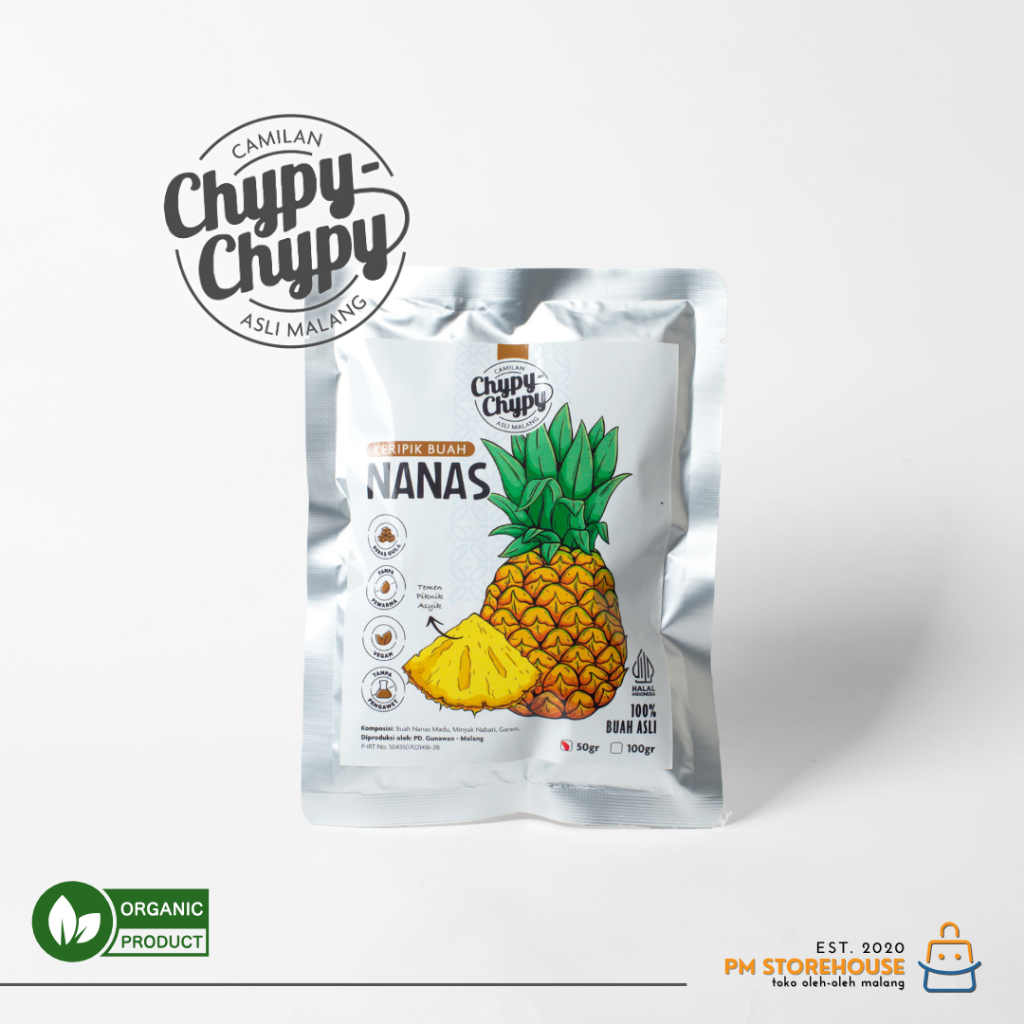 

Keripik Buah Nanas Madu Kualitas Super Chypy - Kemasan 50GR