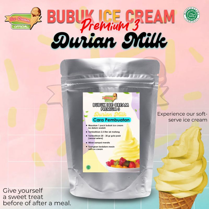 

Bubuk Icecream DURIAN MILK 1000 gram /PREMIUM BARU88 Tepung Premix Instan
