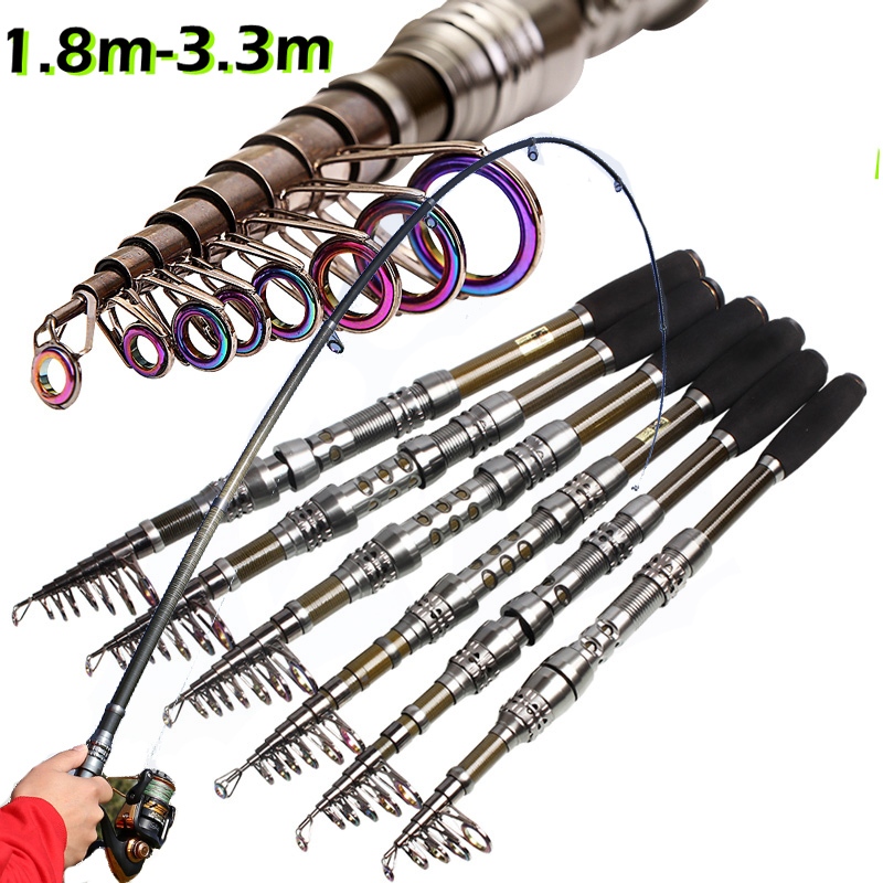 Sougayilang Joran Pancing 1.8-3.3m Carbon Ultralight Teleskopik Joran