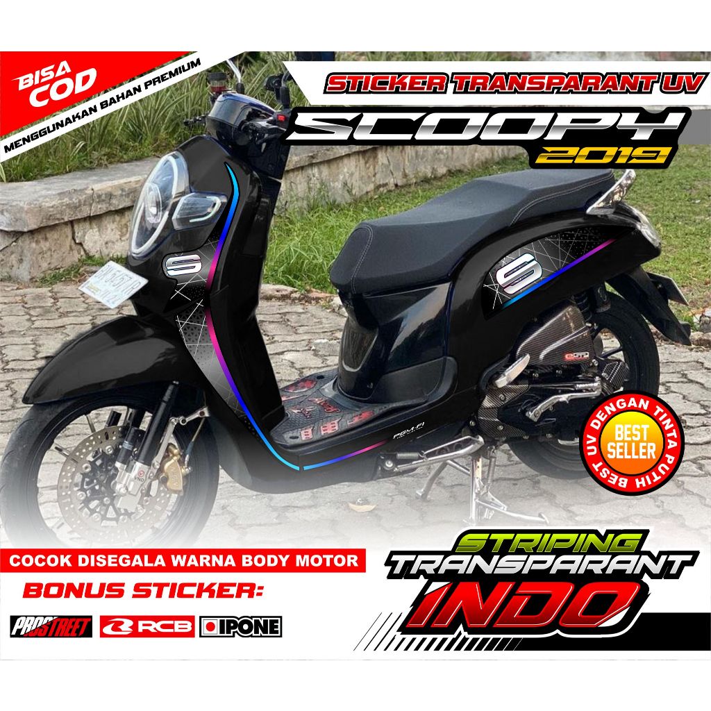 STRIPING VARIASI HONDA SCOOPY 2019 / STICKER LIST MOTOR SCOOPY 2019
