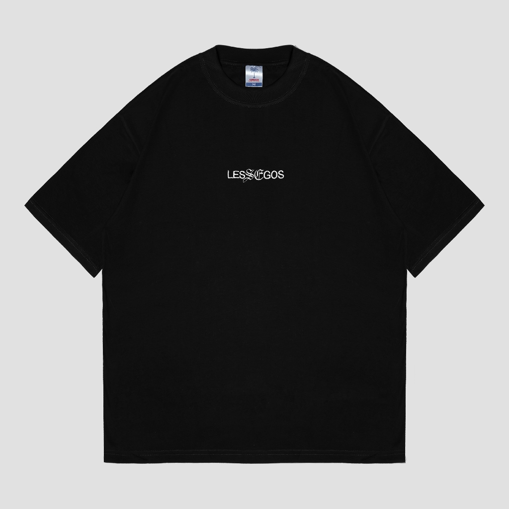 COD Lessegos Tshirt Oversize Hitam VNM Embroidery Kaos Pria dan Wanita