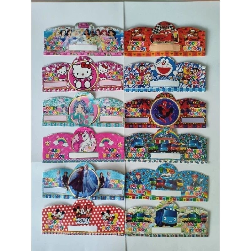 topi ulang tahun motif cew/cow ultah anak/pernak pernik ultah