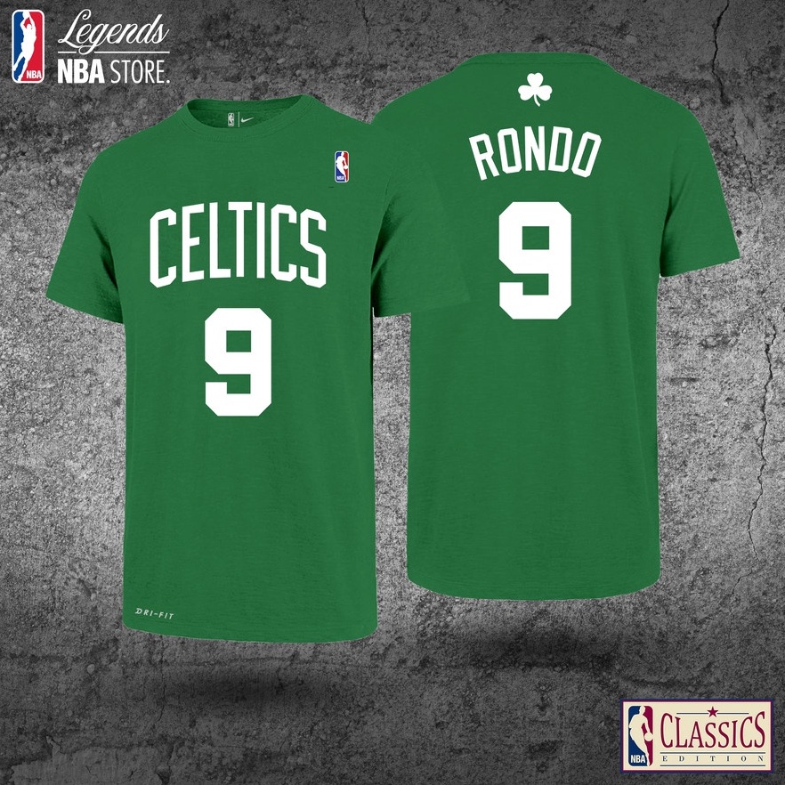 KODE H6B Baju Basket Pria Wanita NBA T shirt basket Kaos Classic Boston Celtics Rajon Rondo NBA Tshi