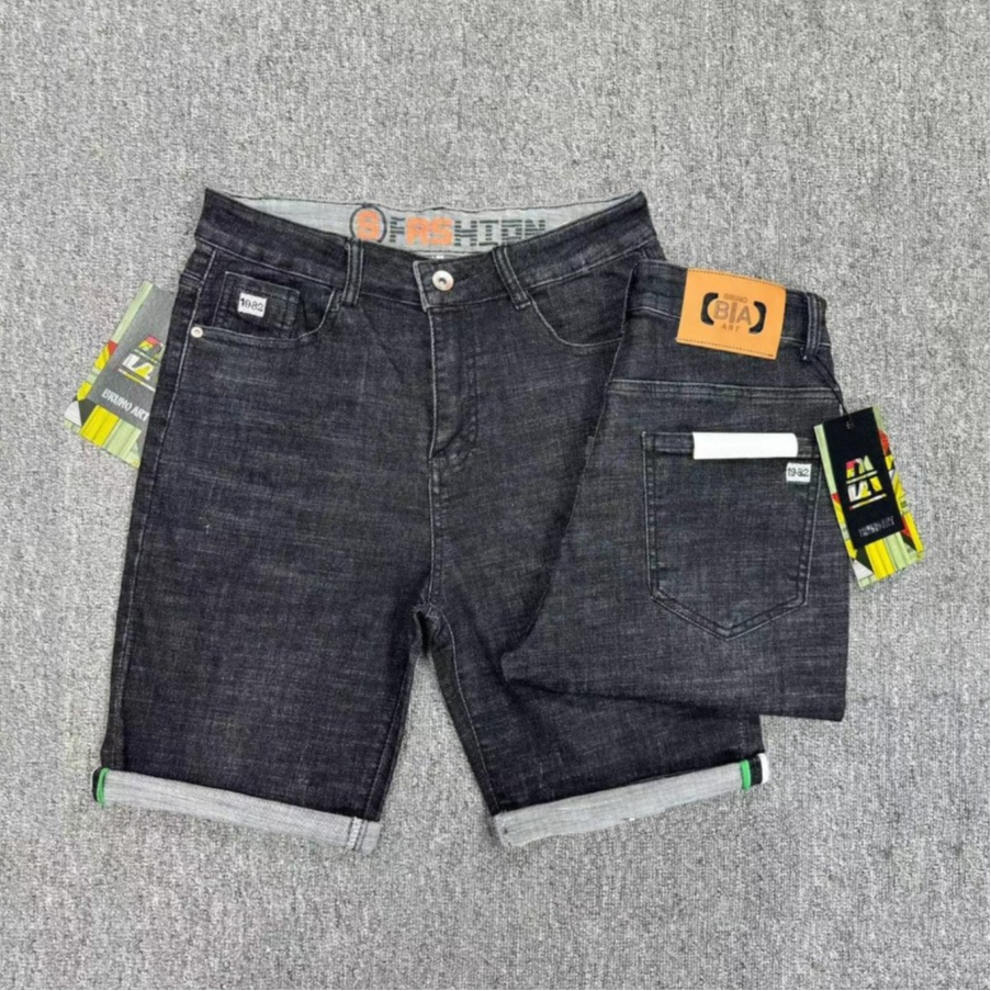 Celana Jeans Polos Pendek Pria Premium Bruno Art Strech