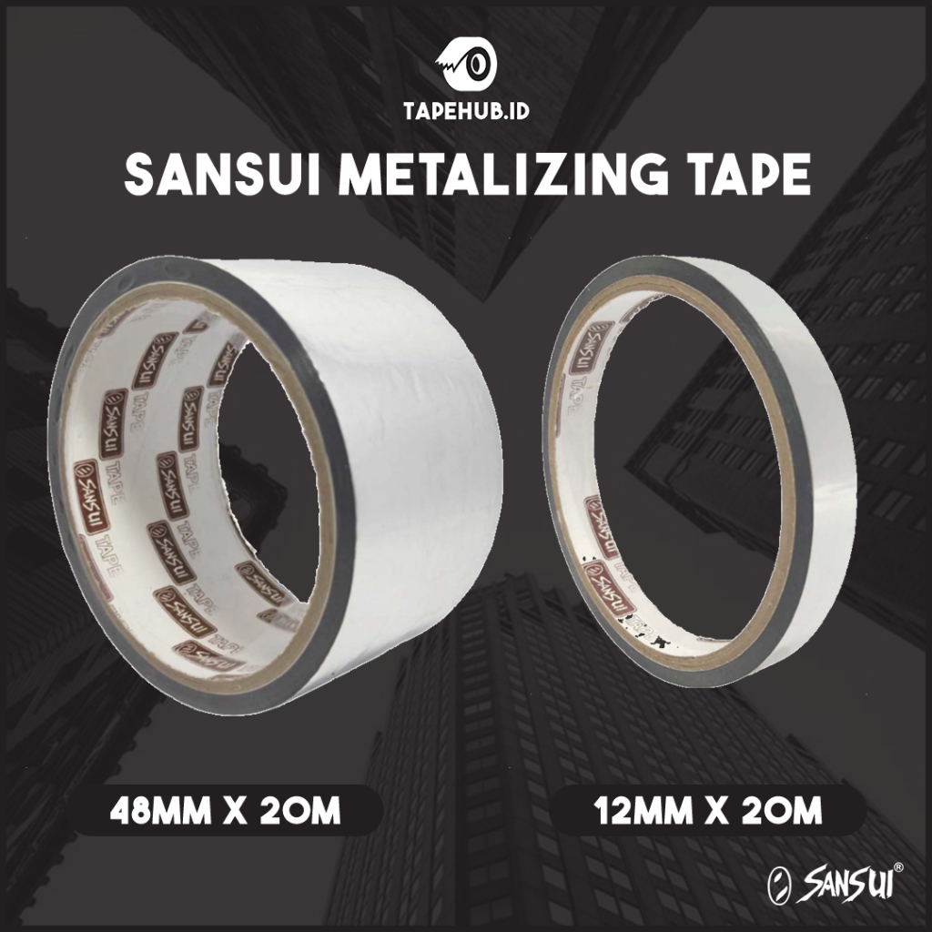 

PROMO!! LEBAR 48MM X PANJANG 20M SANSUI METALIZING TAPE KUALITAS LEBIH REKAT COLOR SILVER