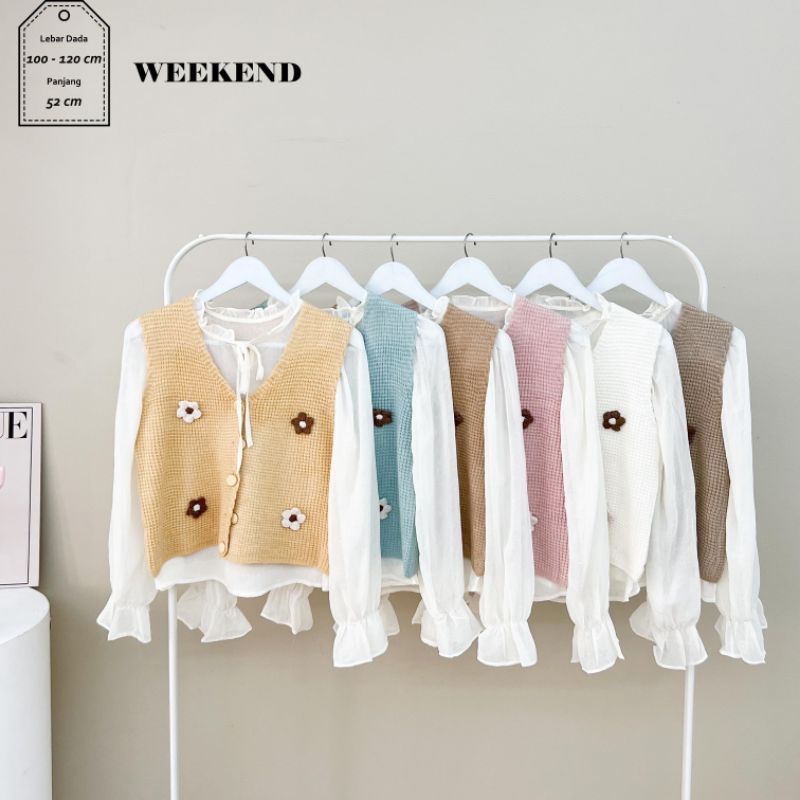 [OTULILI] ELORA TOP LD 100 | BLOUSE + VEST RAJUT IMPORT BANGKOK