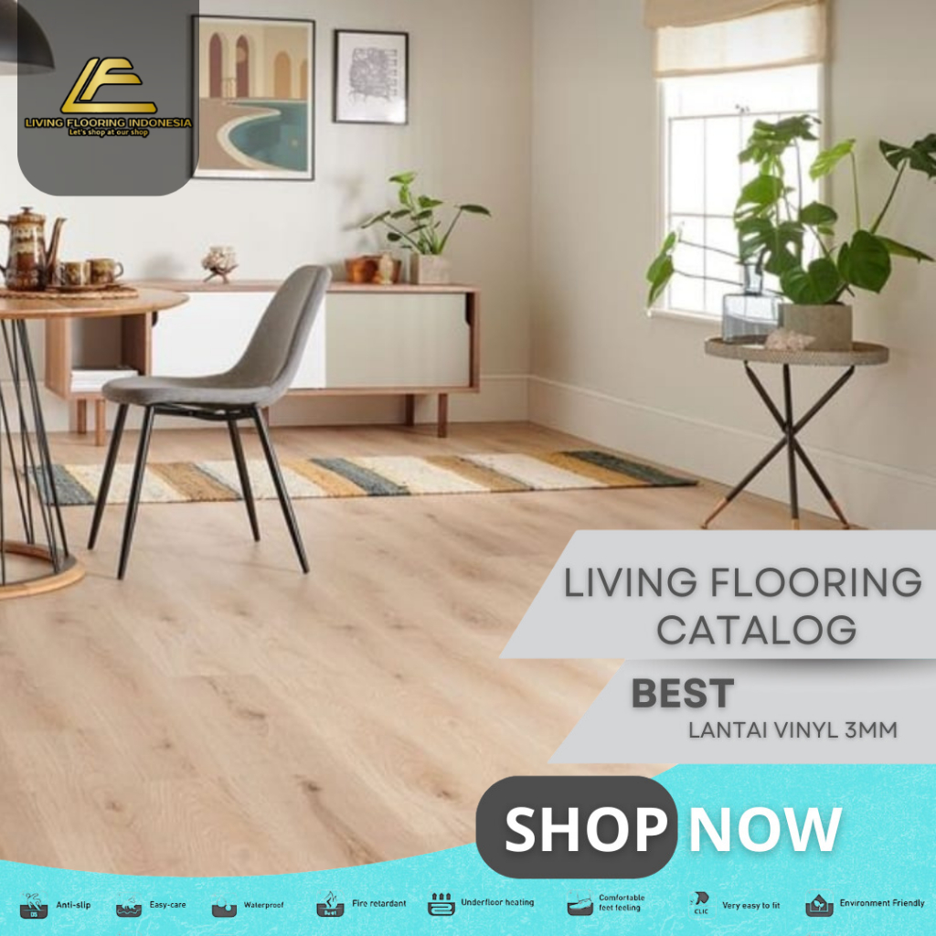 Lantai Vinyl Kisaba 3mm Seri A Natural | Lantai Vinyl Motif Kayu