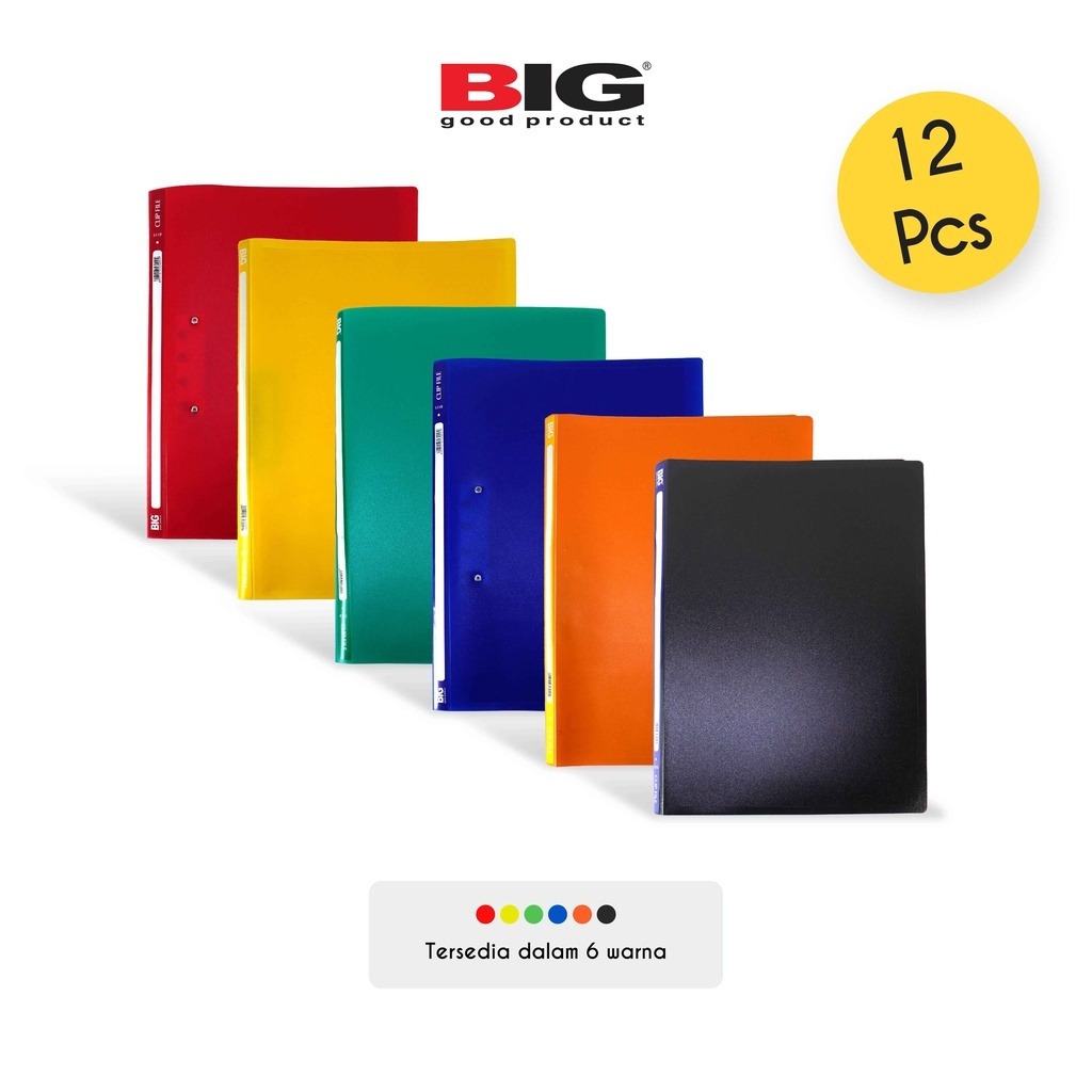 

12 Pcs BIG Map Jepit F4 Folio Dokumen Plastik Clip File MF-8115