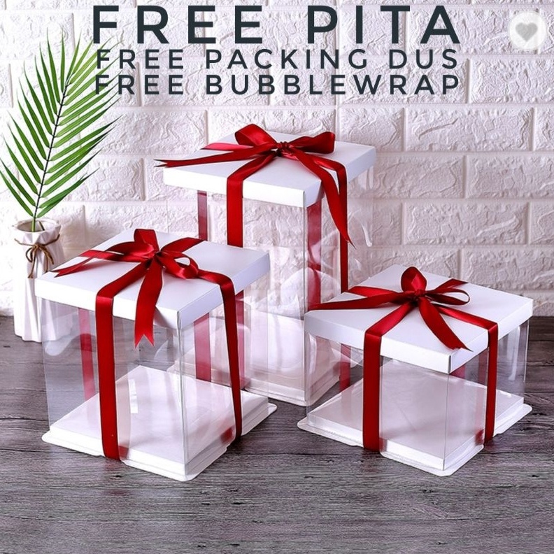 

Termurah Cake Box Mika Dus Kue Kotak Kue Transparant 26x26 cm bisa untuk 25 cm