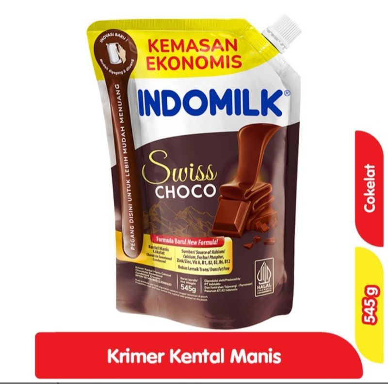 

INDOMILK Krimer Susu Kental Manis Swiss Choco Pouch 545 g