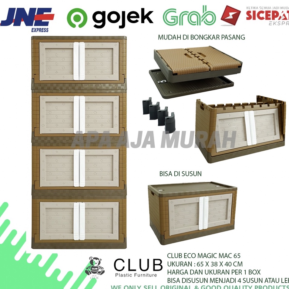 LEMARI PAKAIAN PLASTIK CLUB ECO MAGIC CABINET MAC 65  BOX PENYIMPANAN SERBAA CLUB ECO MAGIC CABINET 