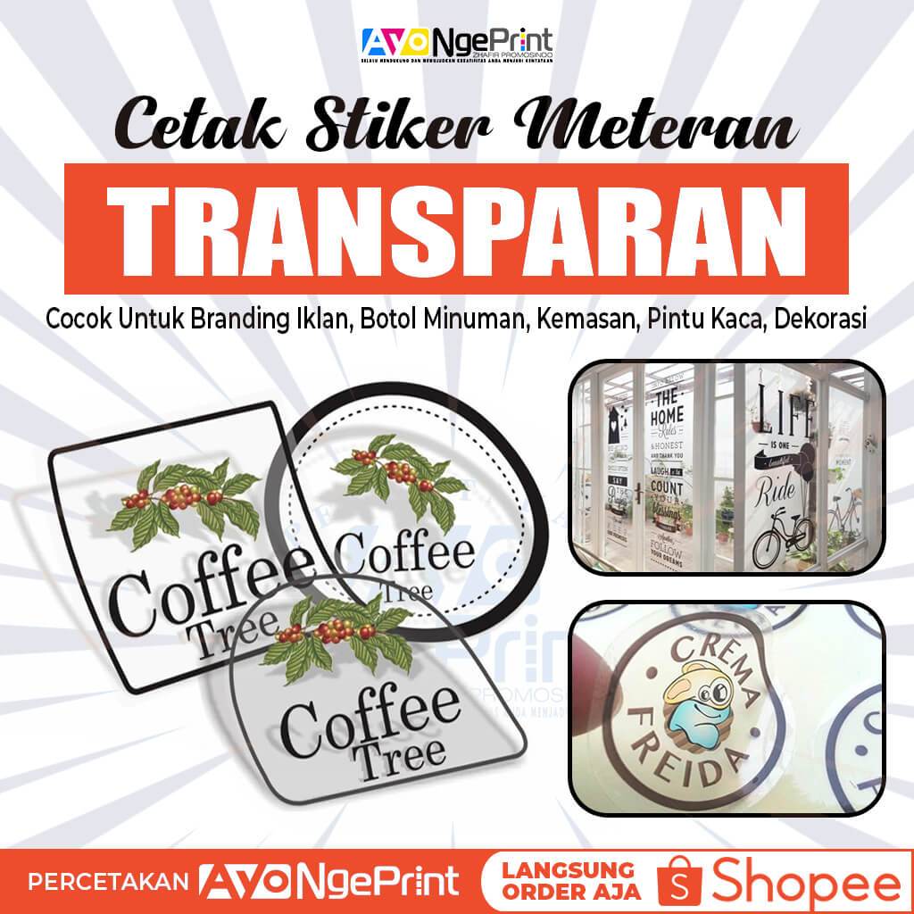 

Cetak Stiker Transparan Meteran / Print Sticker Bening / Cetak Stiker Label + Cutting Sesui Pola