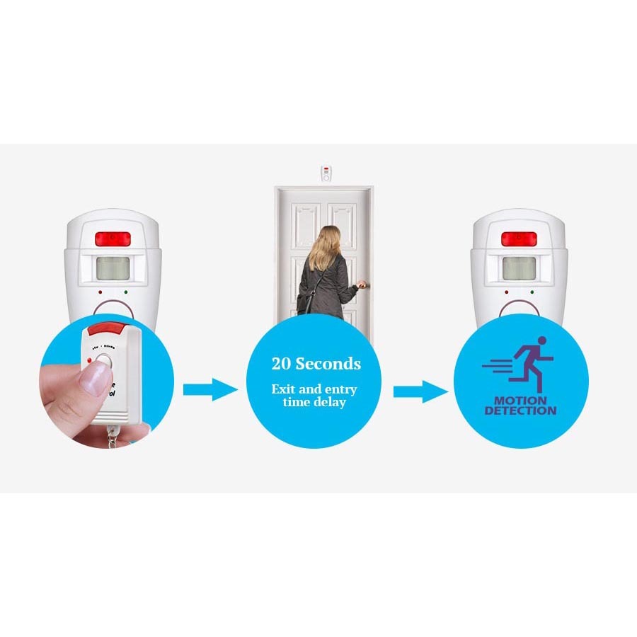 alarm anti maling sensor gerak[BEST QUALITY] ALARM ANTI MALING INFRARED PIR SENSOR GERAK 2 REMOTE CO