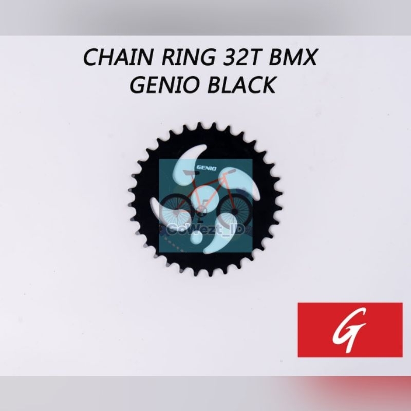 Piringan Gir Gear Crank Depan Chain Ring Sepeda Anak 32T 36T Genio Hitam Gir Langsung GT BMX | High 