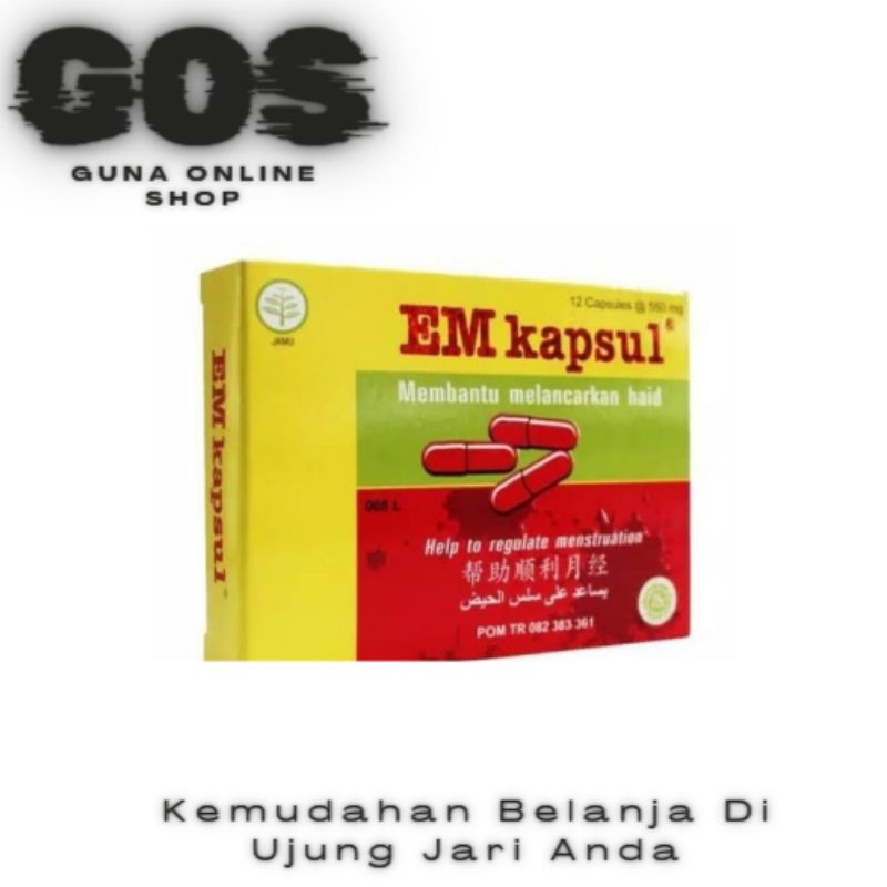 EM Kapsul / EM Kapsul Isi 12 Kapsul / EM Kapsul Pelancar Haid / EM Kapsul Borobudur