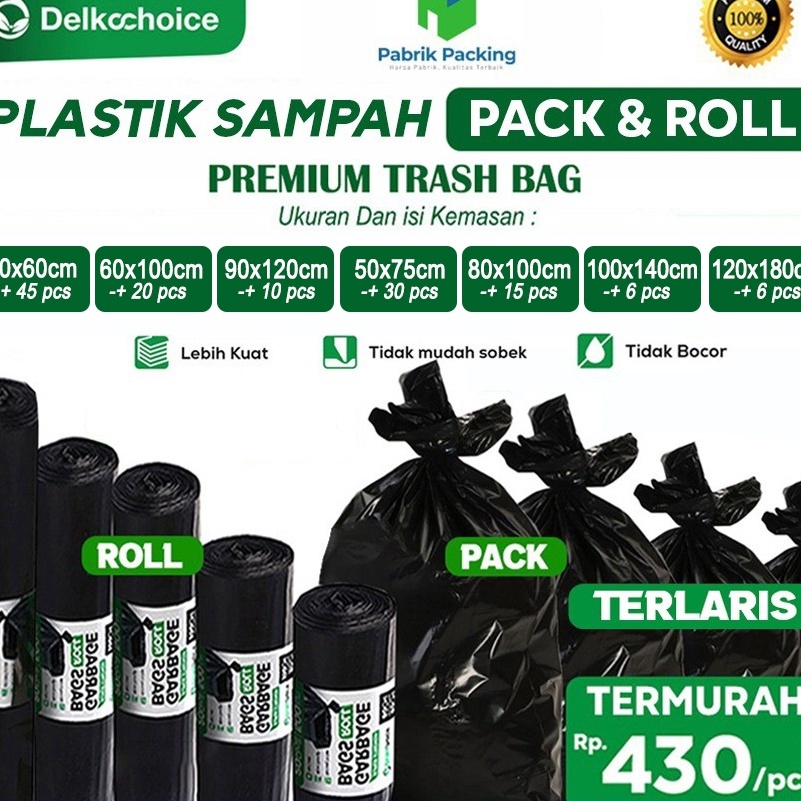 Terlaku KANTONG PLASTIK SAMPAH BESAR  JUMBO KUAT TERMURAH  HITAM PACK