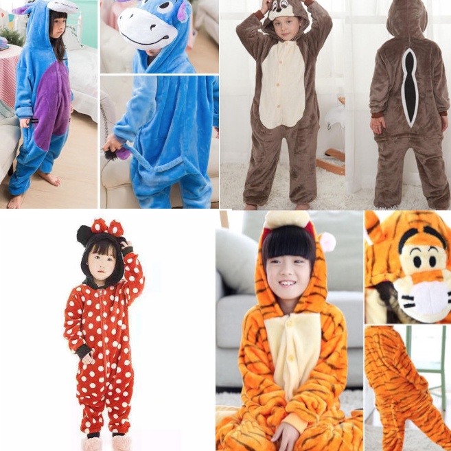 Banyak Dicari  KOSTUM ONESIE COSPLAY DISNEY KIGURUMI TIGGER STITCH ANAK