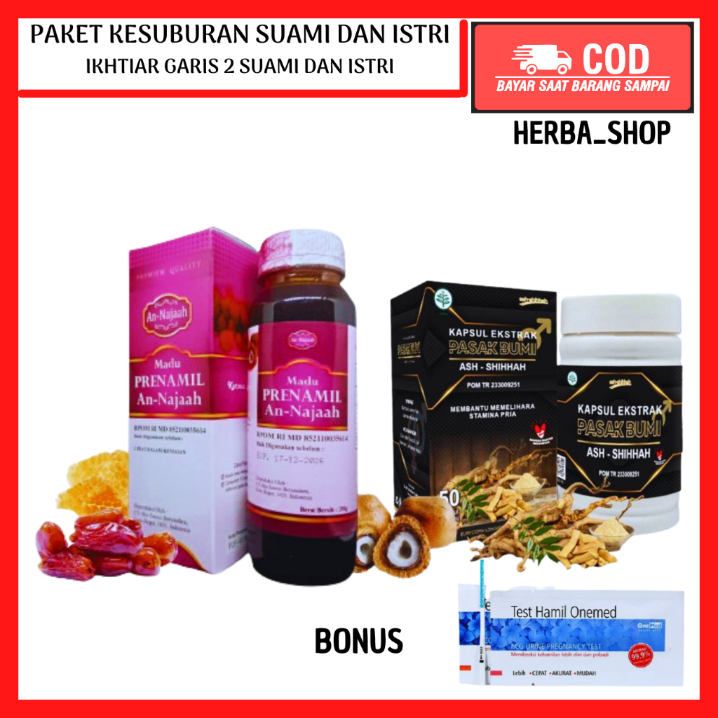 [ PAKET ] Promil Madu Zuriat PROMIL An-Najaah Dan PASAK BUMI Penyubur Pria free Tes Pack 1