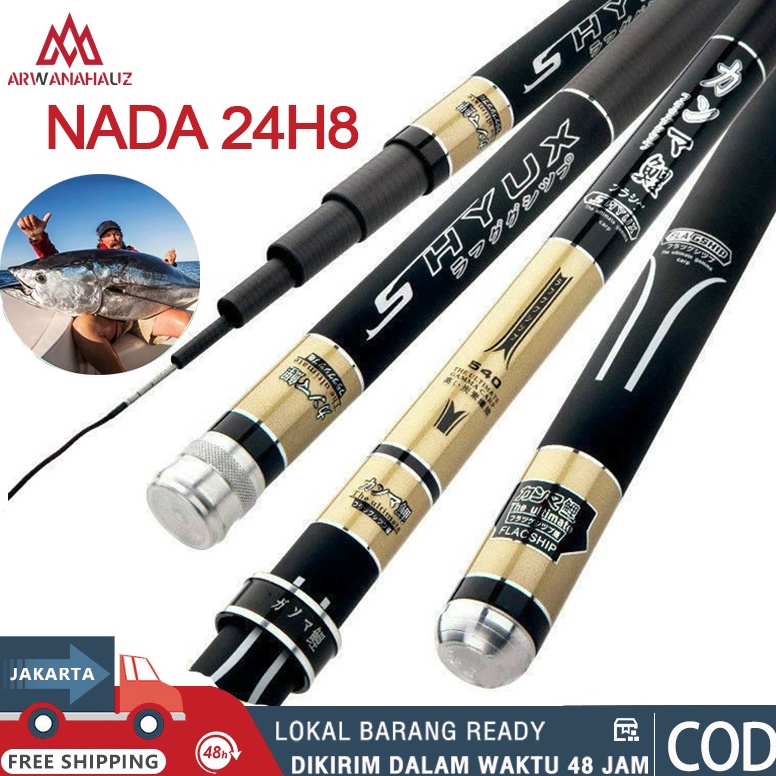 27M63M High Kualitas Super Ringan Serat Karbon Keras Tangan Pancing Teleskopik Pancing Batang Joran 