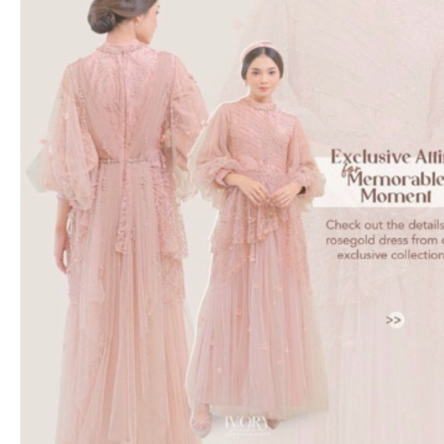 preloved dress rose gold by ivory studio