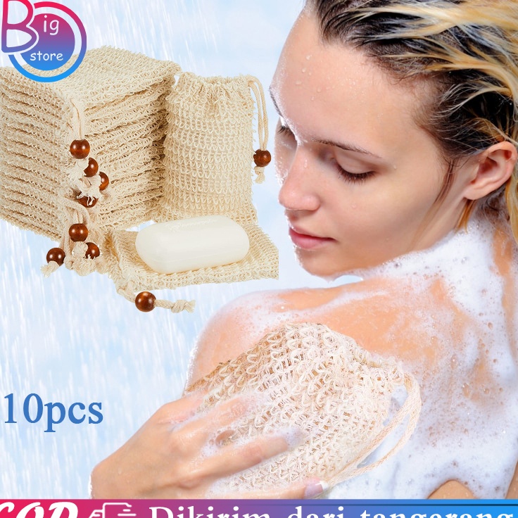 1pcs Kantong Sabun Batang Kantong Jaring Sabun Batang Sisal Soap Bag Pouch Sabun Batang Natural Exfo