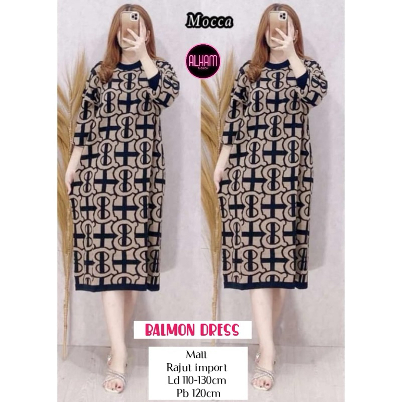 Ballmon Tunik Rajut Import Stretch Motif Premium