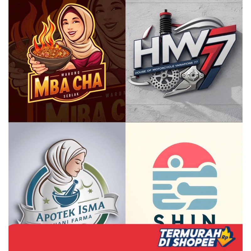 Jasa Desain Logo dengan AI | Logo Toko | Logo Makanan | Logo Perusahaan | dan Logo yang lain